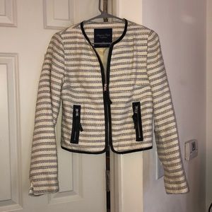 AE striped zipper blazer jacket